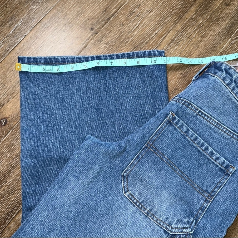 Edikted Baggy Mid Rise Wide Leg Carpenter Cago Jeans blue Pant 90s y2k - Picture 7 of 15
